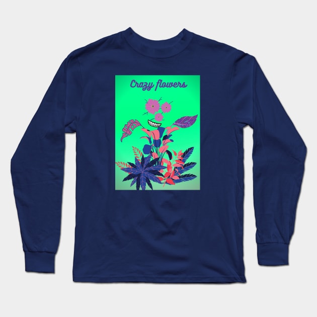 Crazy flowers Long Sleeve T-Shirt by Fire Fish